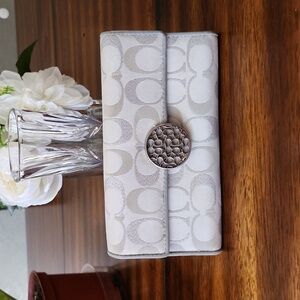 Coach Alexandra Optic Slim Envelope Wallet Gray/Silver